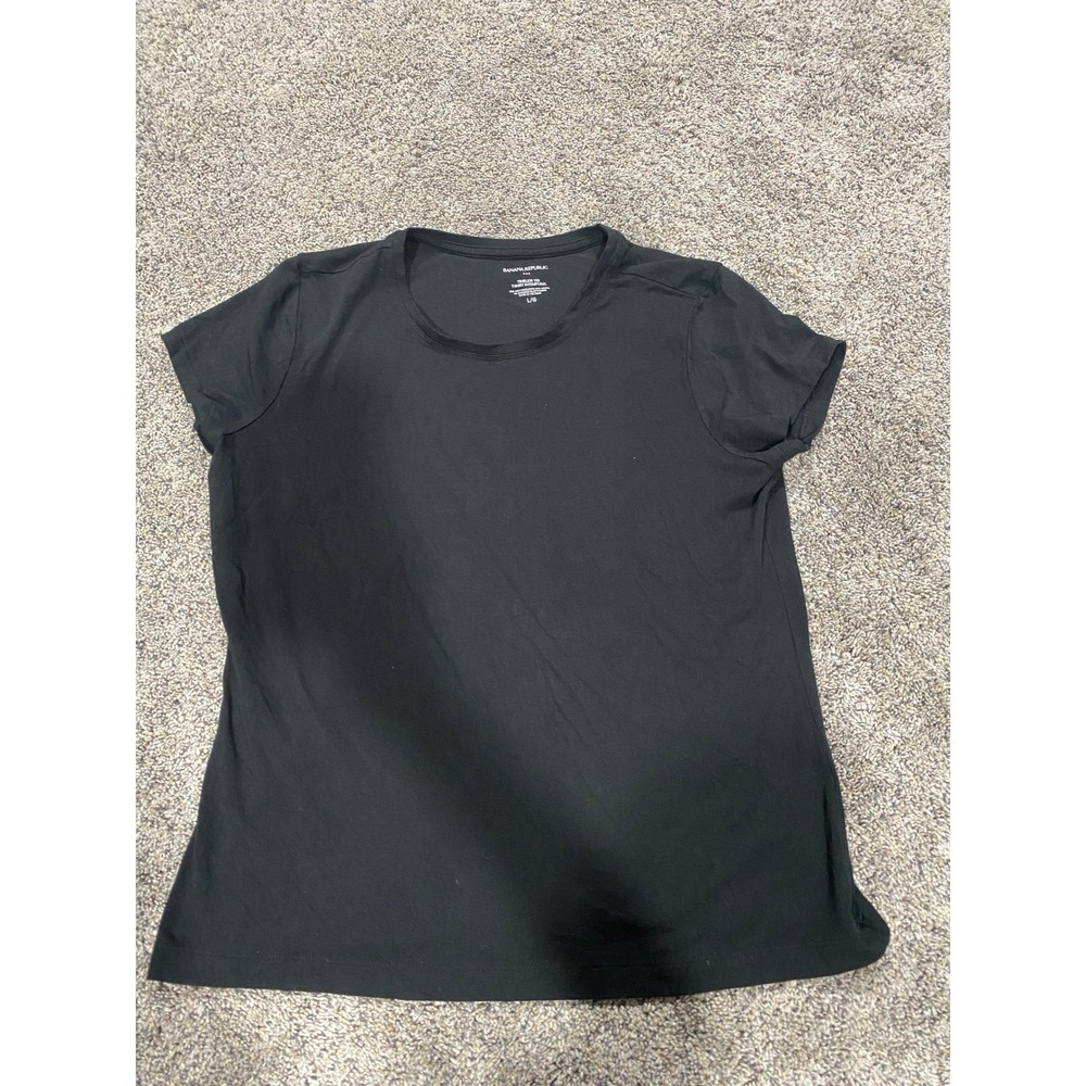 Banana Republic Timeless Tee Short Sleeve Cotton Modal Spandex Black Large